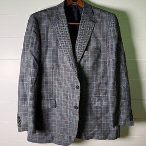 Brooks Brothers 1818 Madison 100% Wool Sport Coat Brown Plaid Blazer Men’s 44R